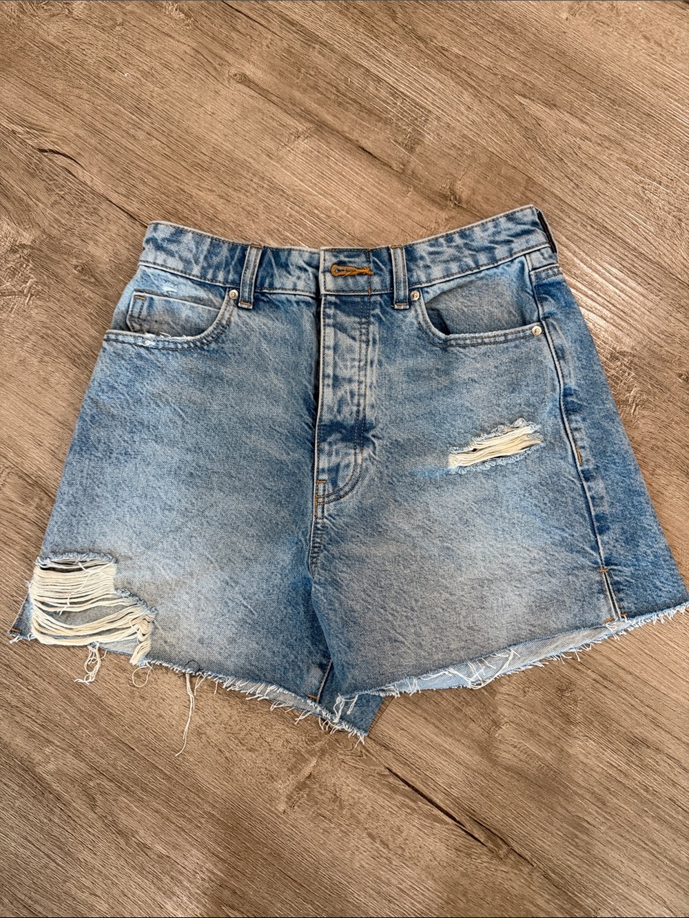 Zara High-Rise Distressed Women's Denim Shorts